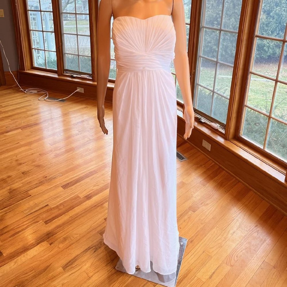 * Davids Db Studio Wh Chiffon Floor Strapless Bri… - image 2